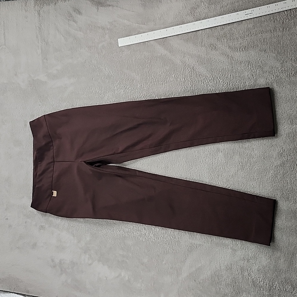 Vintage Lisette Pants Legging Size 4 Pull On Thick Brown Straight Leg
